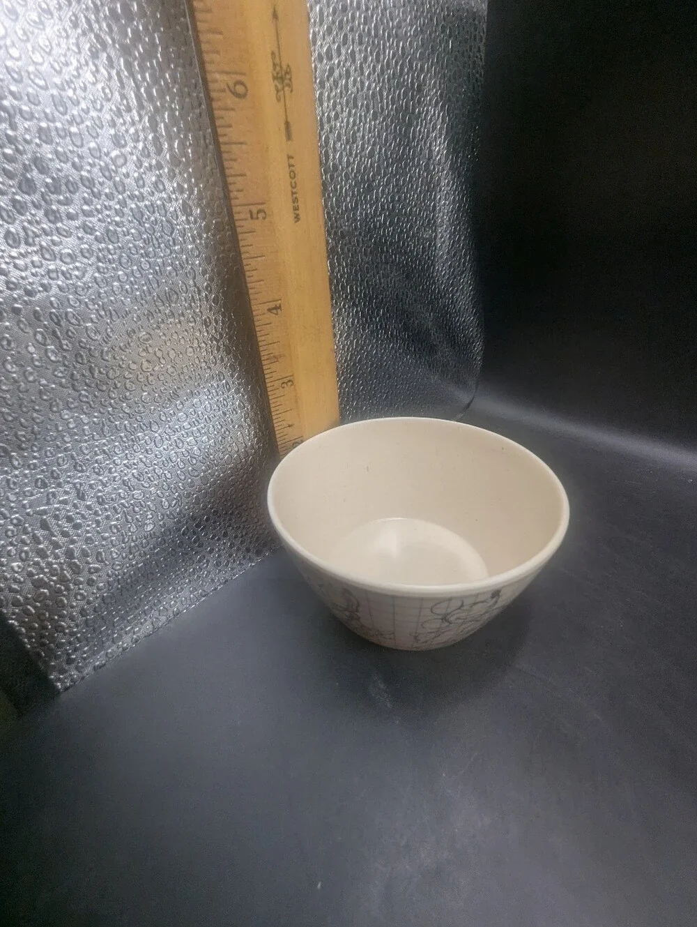 Disney Mickey Mouse Sketchbook Bamboo Tidbit Bowls Character Cream/Blk Lot of 4